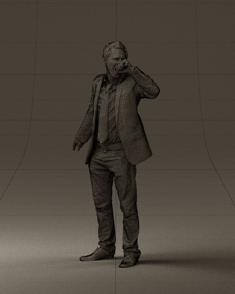 Man singing in microphone 0624 3D Print Ready 3D print model_35