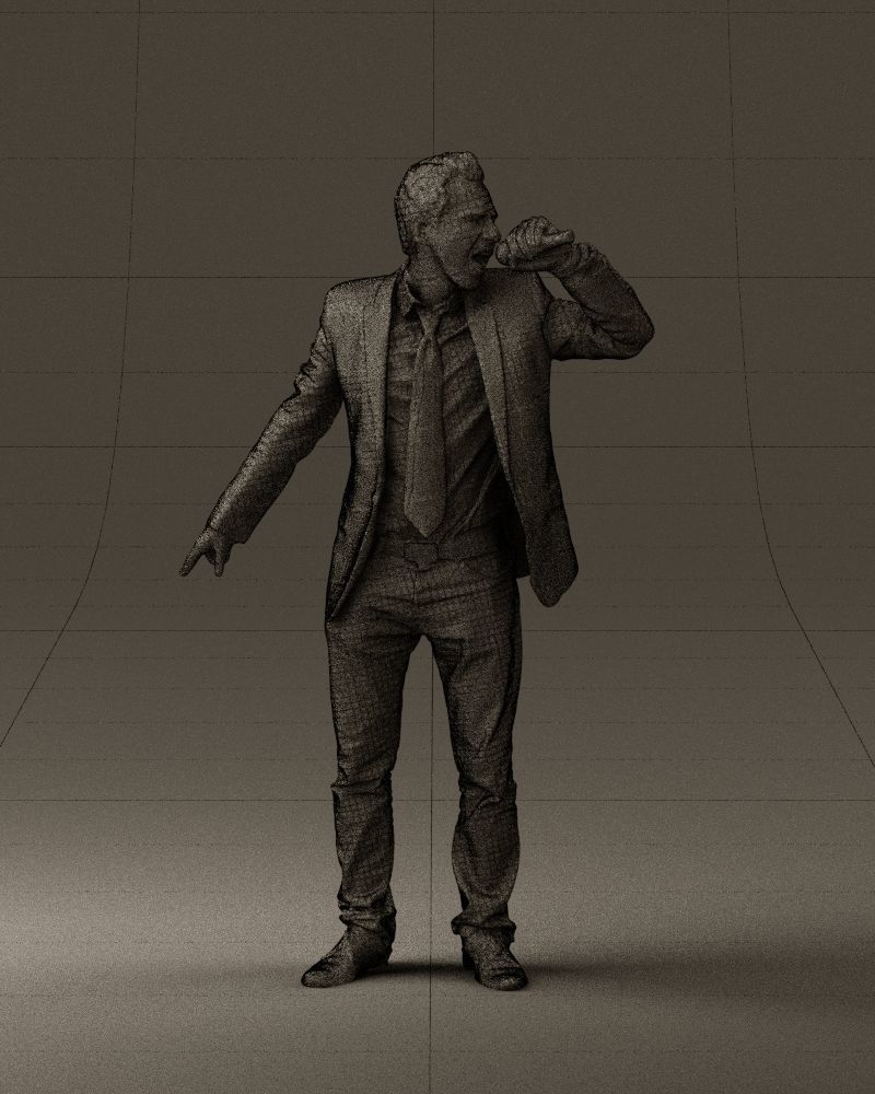 Man singing in microphone 0624 3D Print Ready 3D print model_8