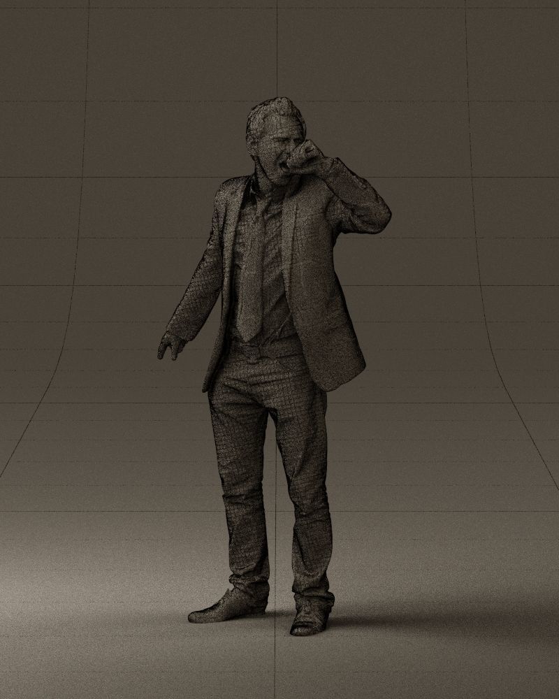 Man singing in microphone 0624 3D Print Ready 3D print model_38