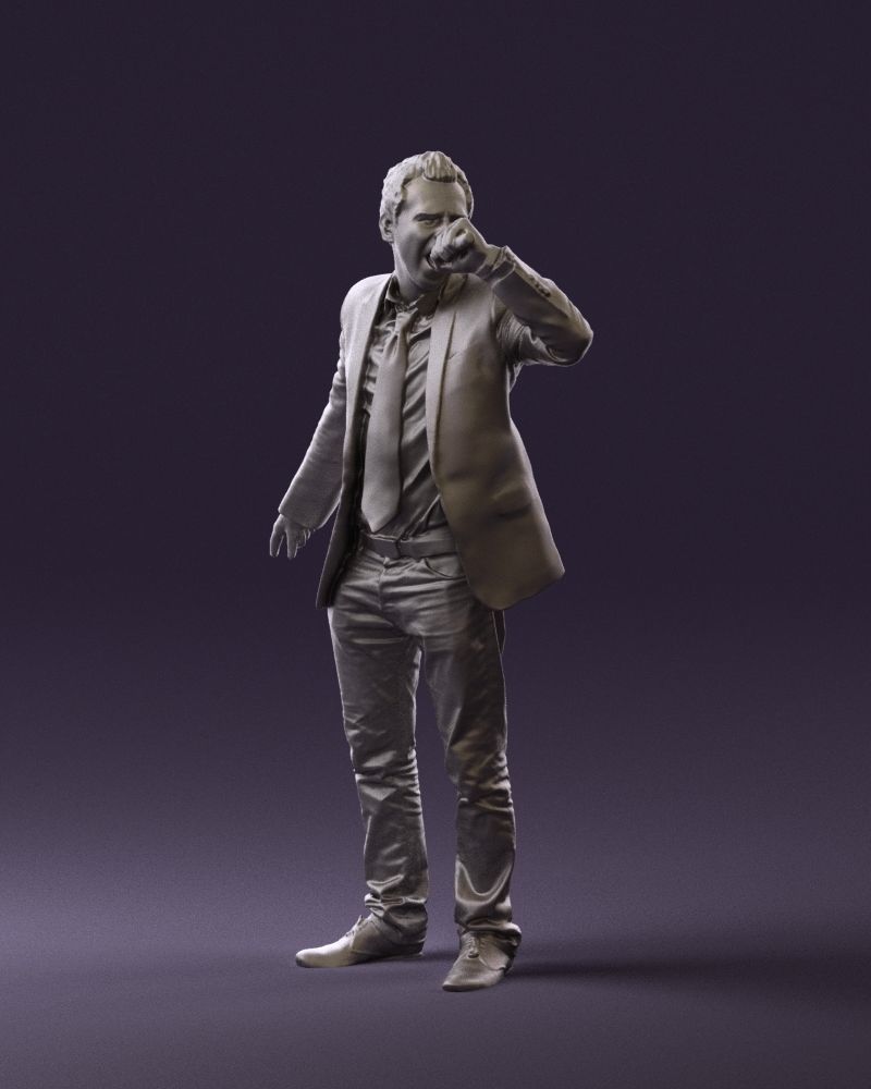 Man singing in microphone 0624 3D Print Ready 3D print model_34
