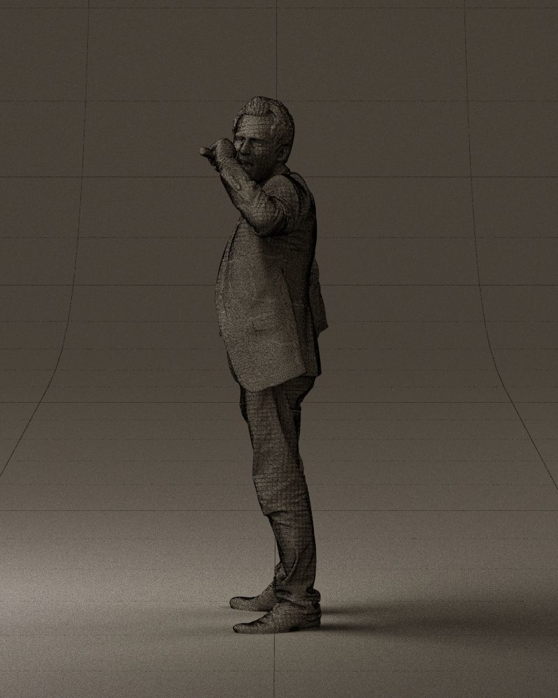 Man singing in microphone 0624 3D Print Ready 3D print model_29
