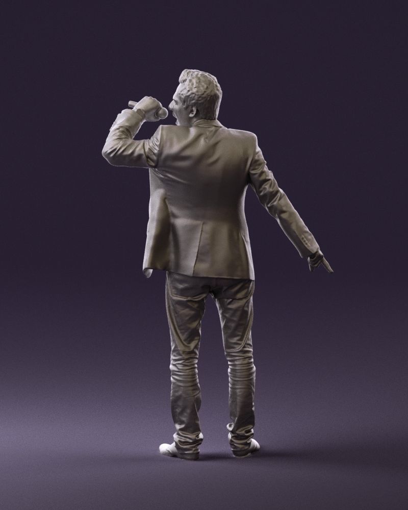 Man singing in microphone 0624 3D Print Ready 3D print model_22