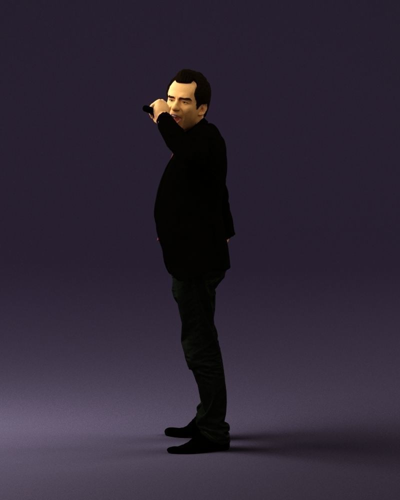 Man singing in microphone 0624 3D Print Ready 3D print model_27