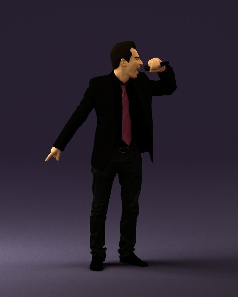 Man singing in microphone 0624 3D Print Ready 3D print model_9