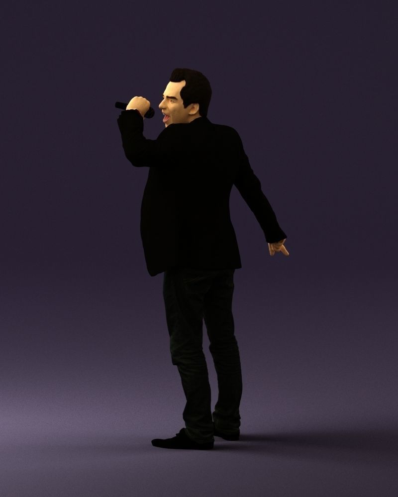 Man singing in microphone 0624 3D Print Ready 3D print model_24