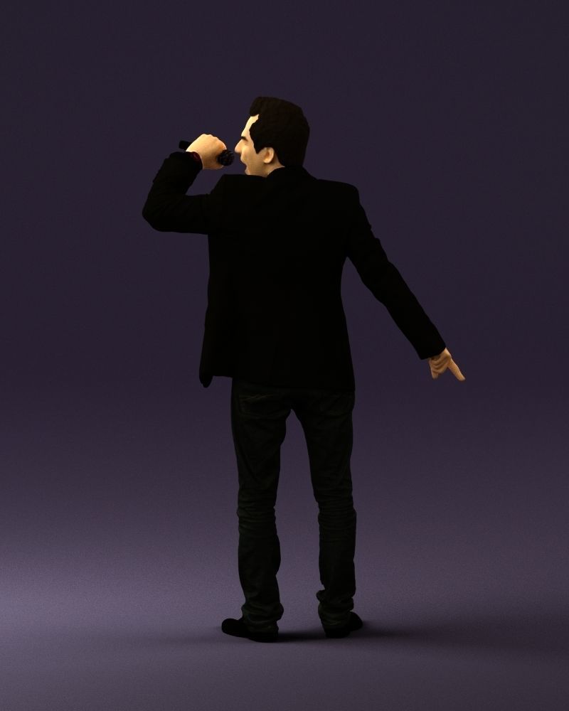Man singing in microphone 0624 3D Print Ready 3D print model_21