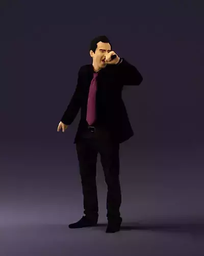 Man singing in microphone 0624 3D Print Ready