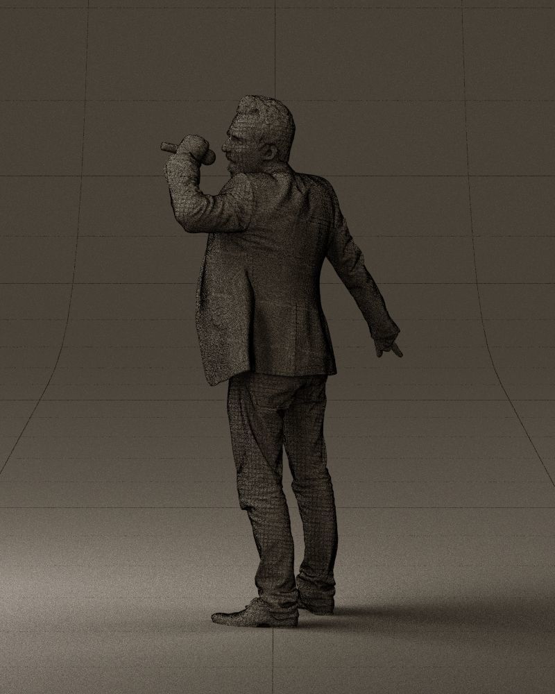 Man singing in microphone 0624 3D Print Ready 3D print model_26