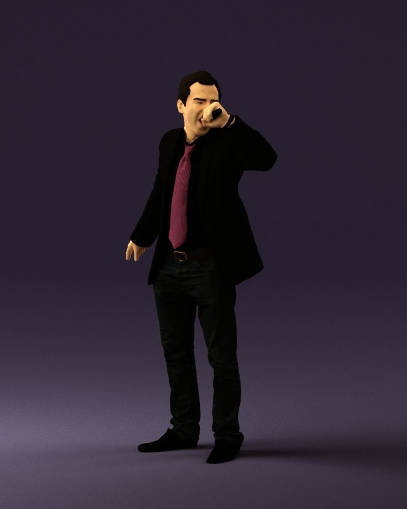 Man singing in microphone 0624 3D Print Ready 3D print model_33