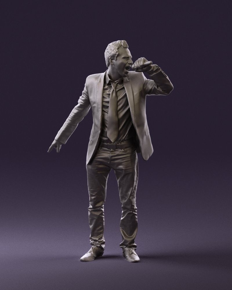 Man singing in microphone 0624 3D Print Ready 3D print model_7