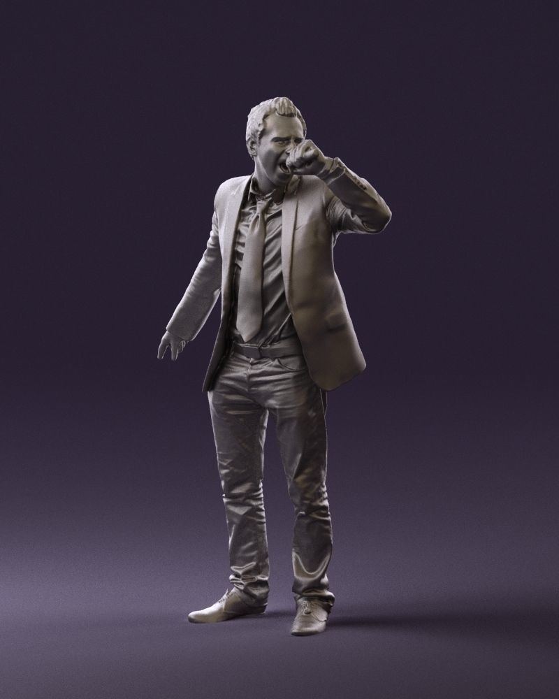 Man singing in microphone 0624 3D Print Ready 3D print model_37