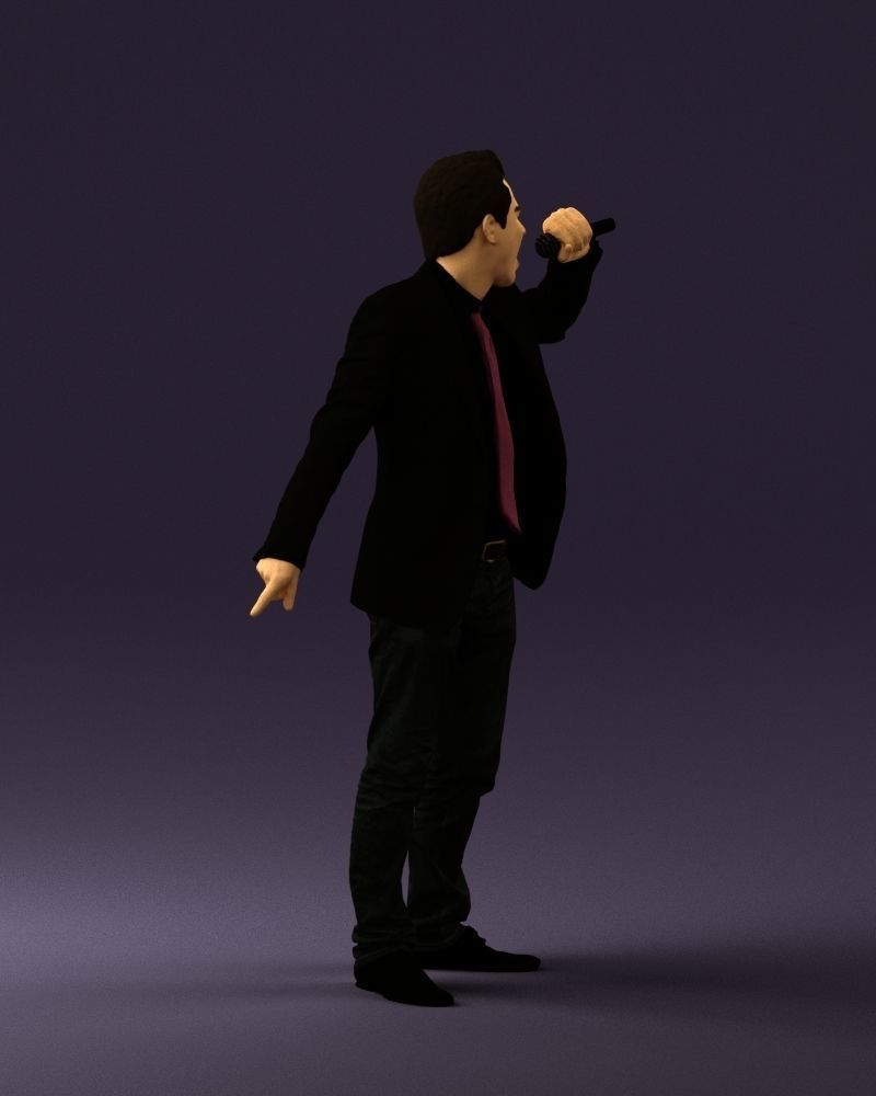 Man singing in microphone 0624 3D Print Ready 3D print model_12