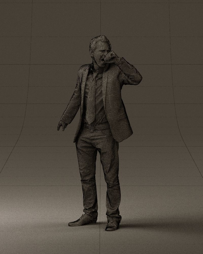 Man singing in microphone 0624 3D Print Ready 3D print model_2