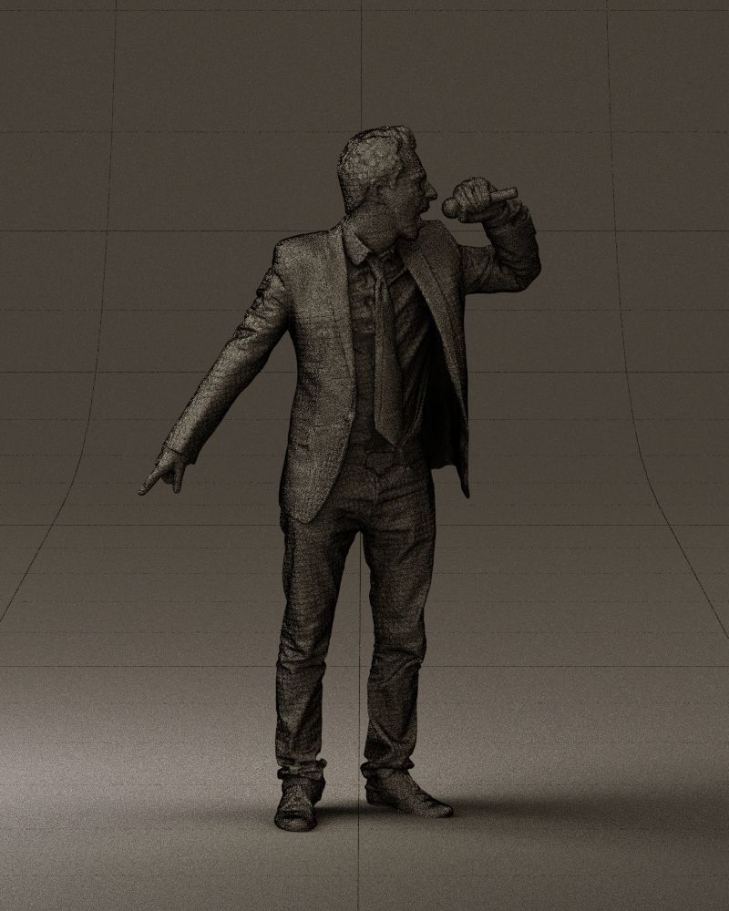 Man singing in microphone 0624 3D Print Ready 3D print model_11