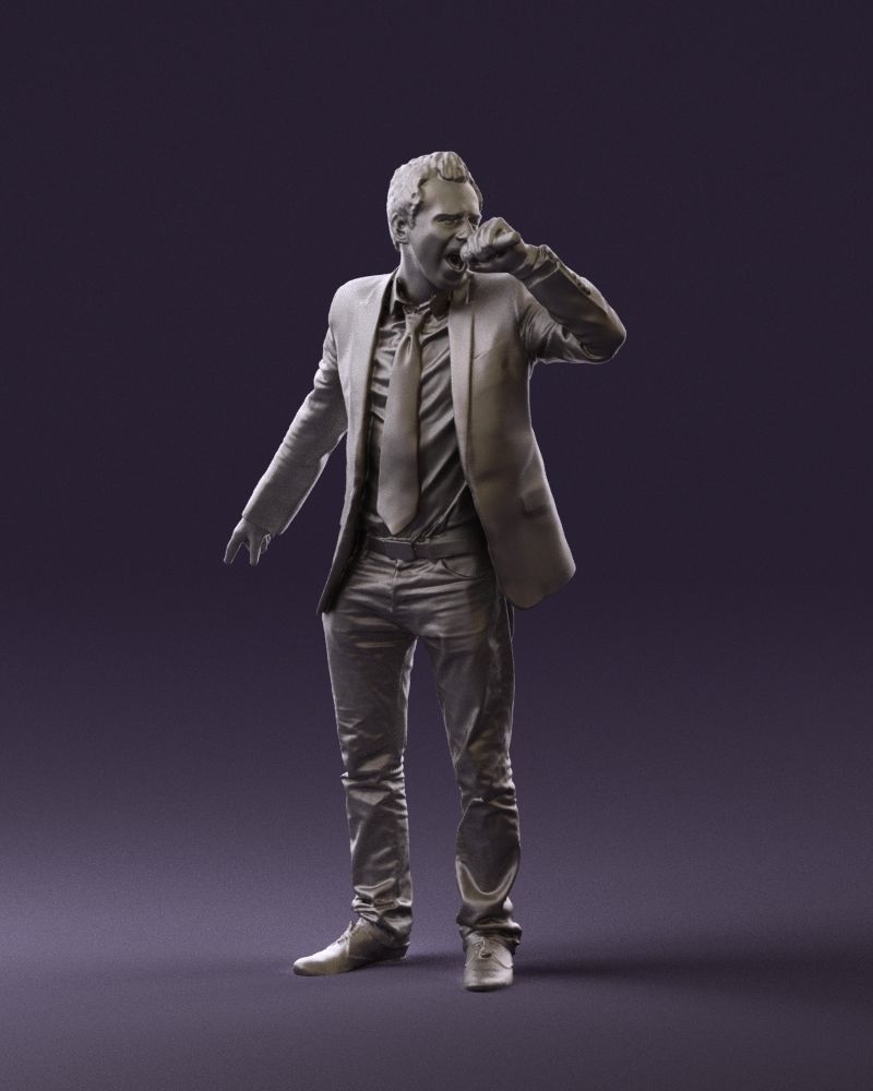 Man singing in microphone 0624 3D Print Ready 3D print model_4