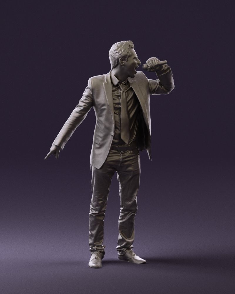 Man singing in microphone 0624 3D Print Ready 3D print model_10