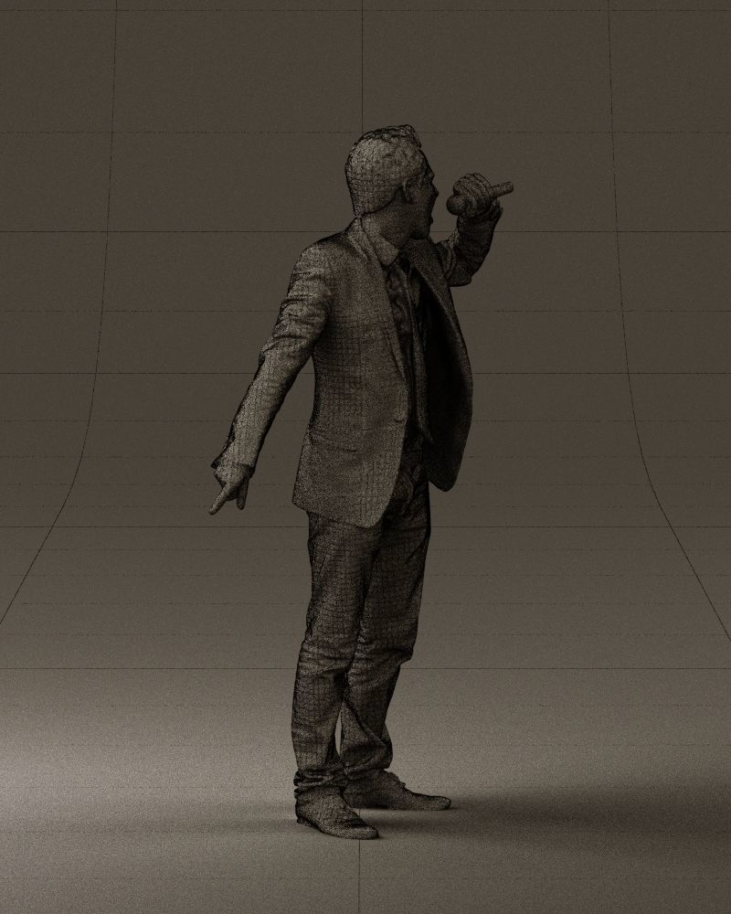 Man singing in microphone 0624 3D Print Ready 3D print model_14