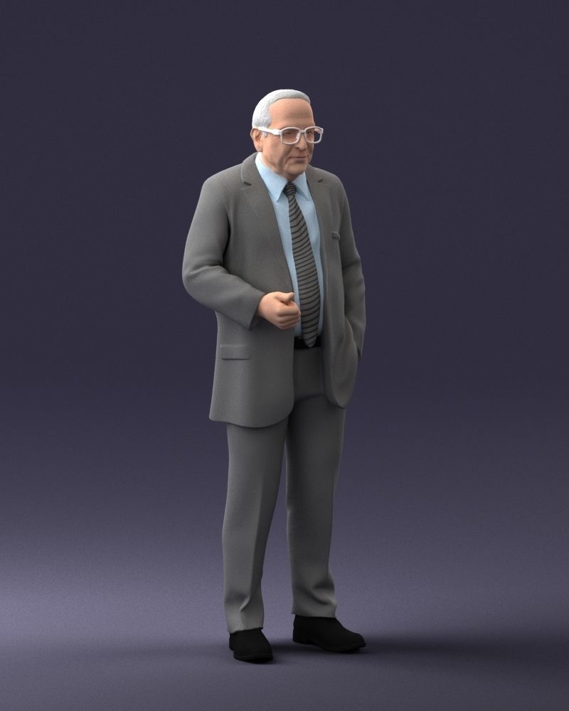 000272 Elderly Man in Suit 0617 3D model_7