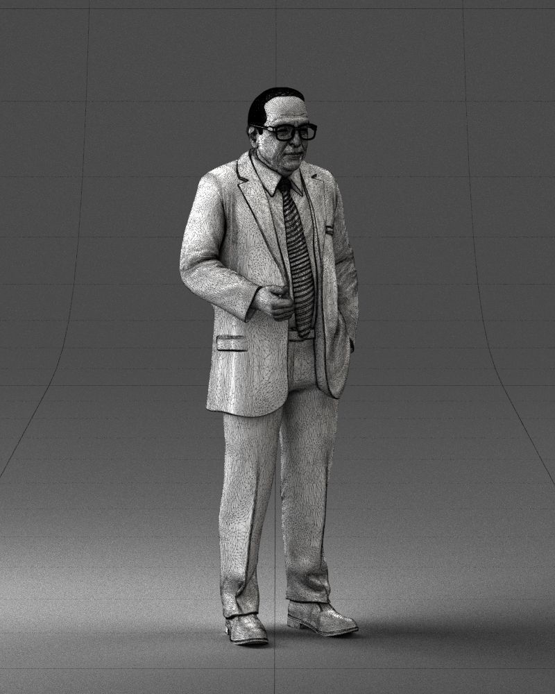000272 Elderly Man in Suit 0617 3D model_9