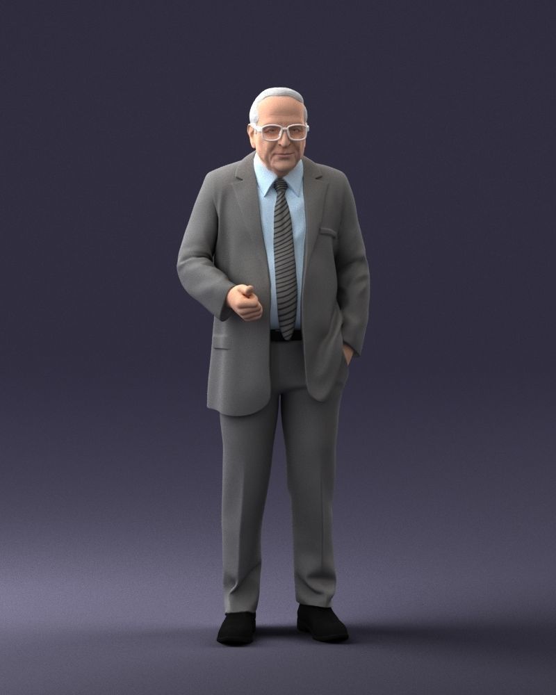 000272 Elderly Man in Suit 0617 3D model_4
