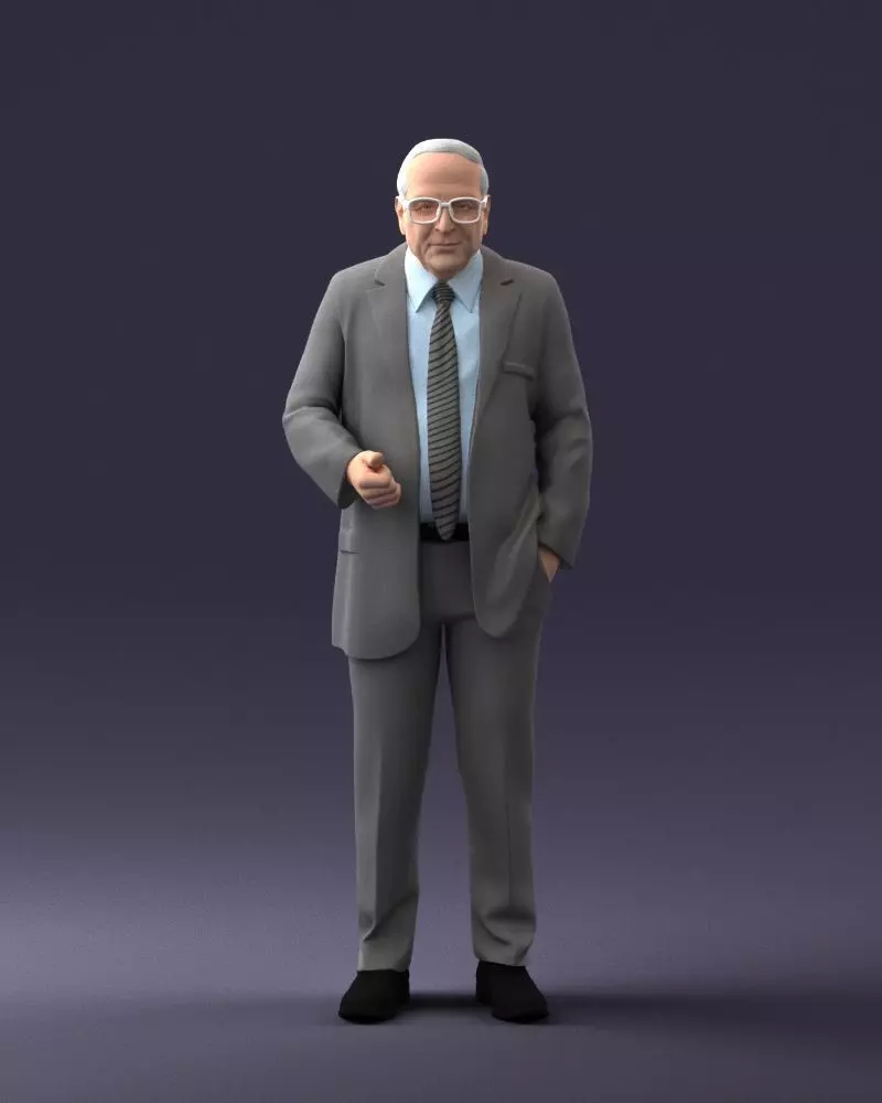 000272 Elderly Man in Suit 0617 3D model_0