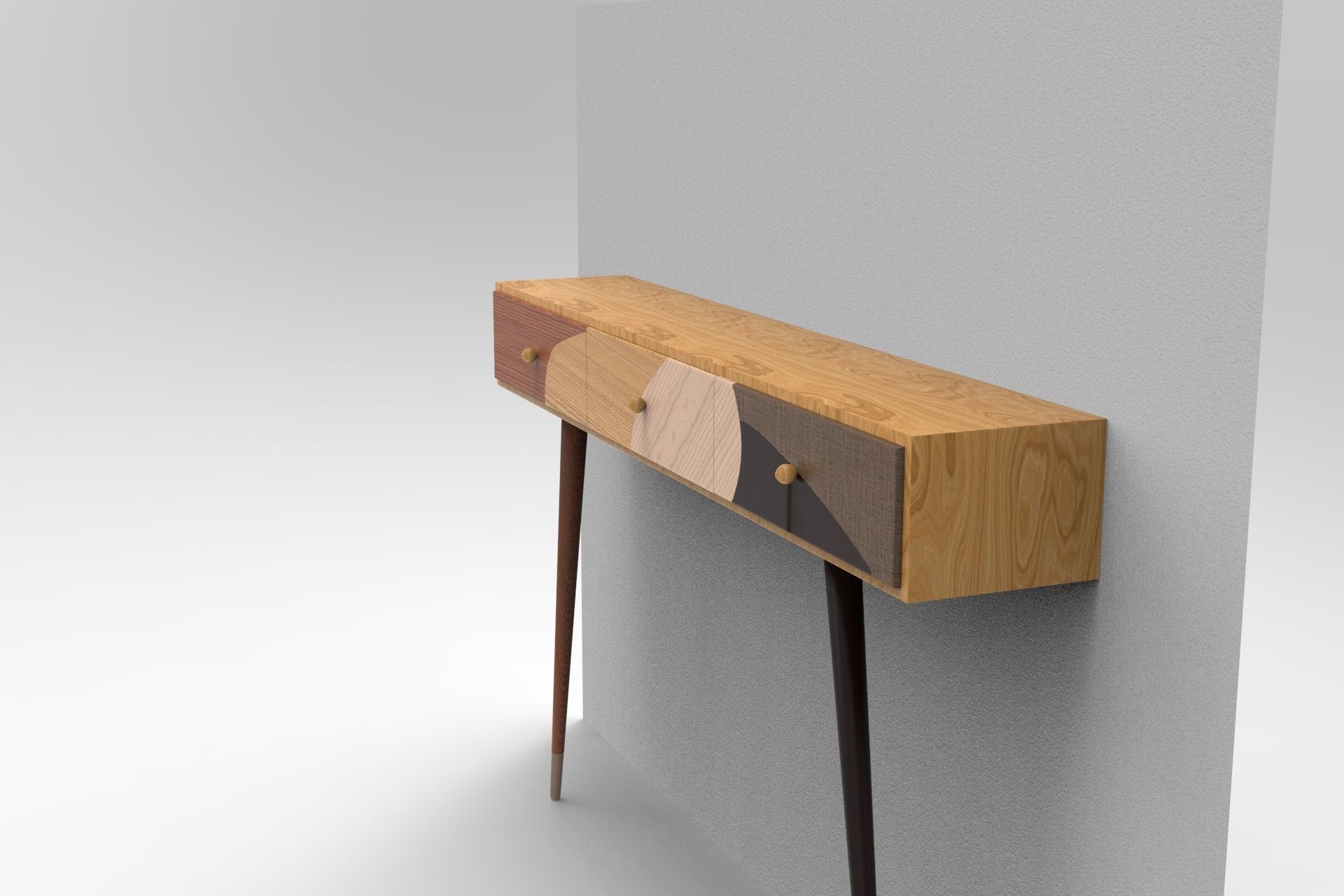 Rose Wall Console Low-poly 3D model_2