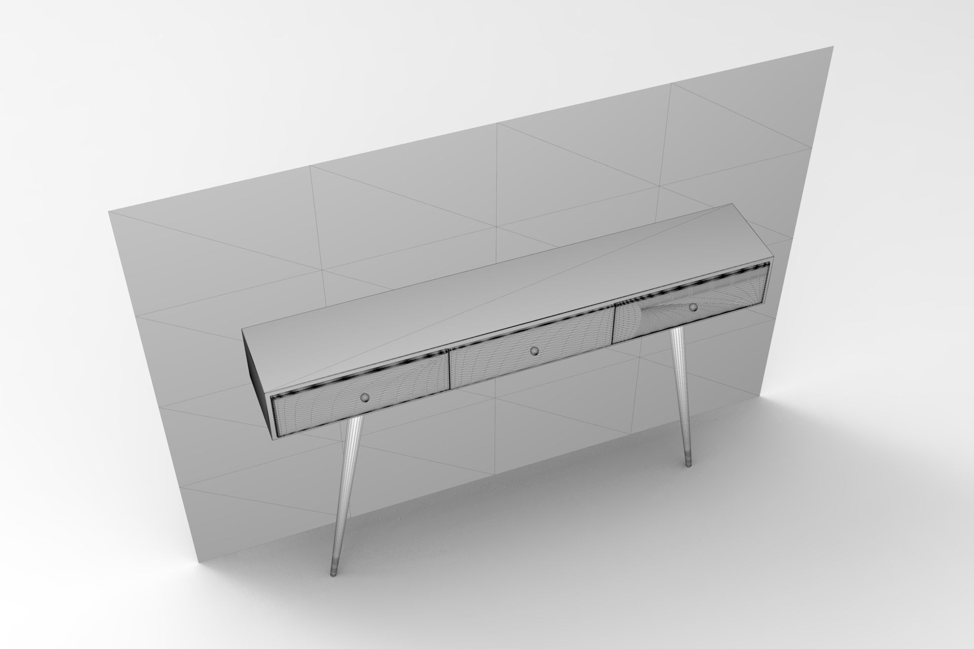 Rose Wall Console Low-poly 3D model_6