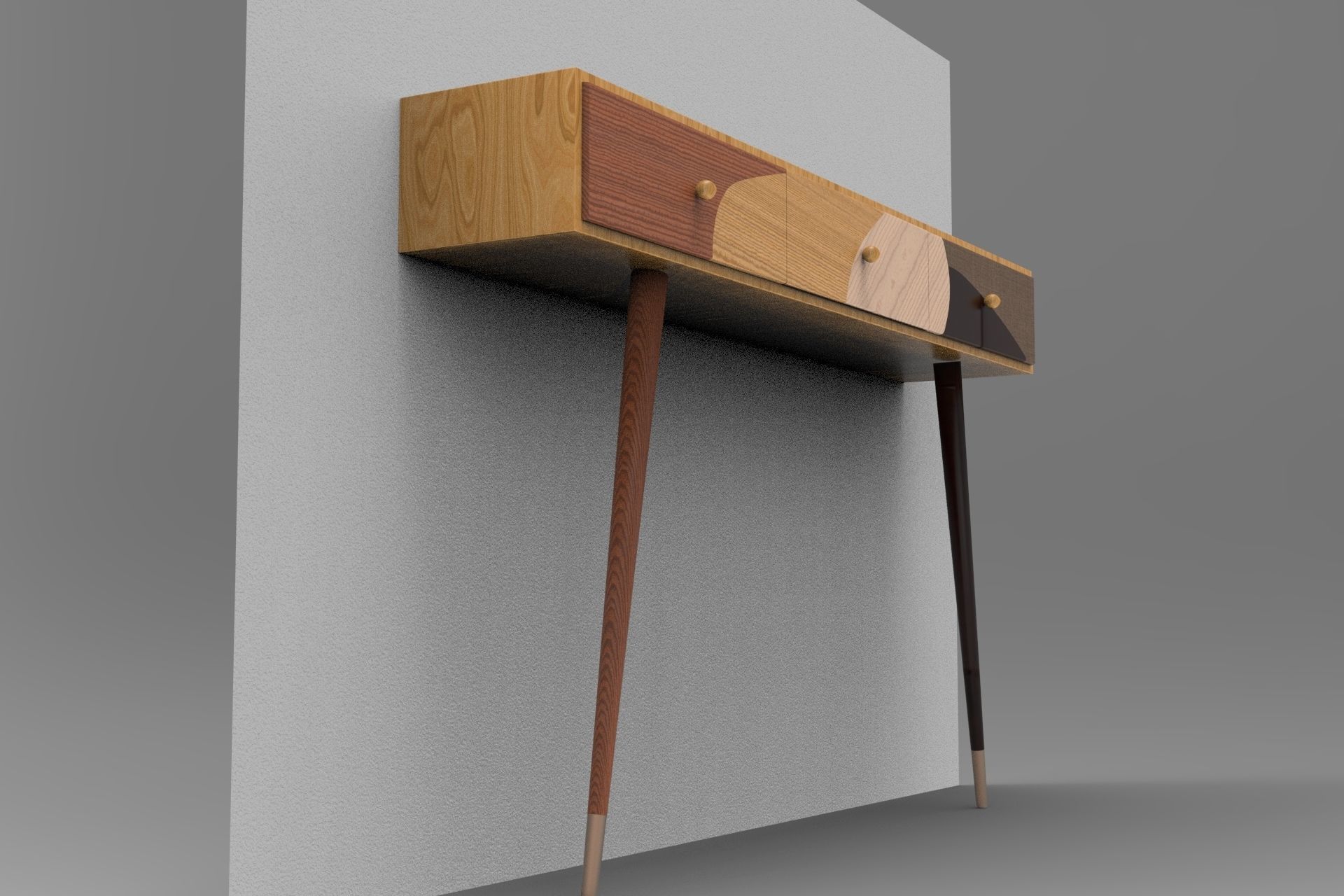 Rose Wall Console Low-poly 3D model_3