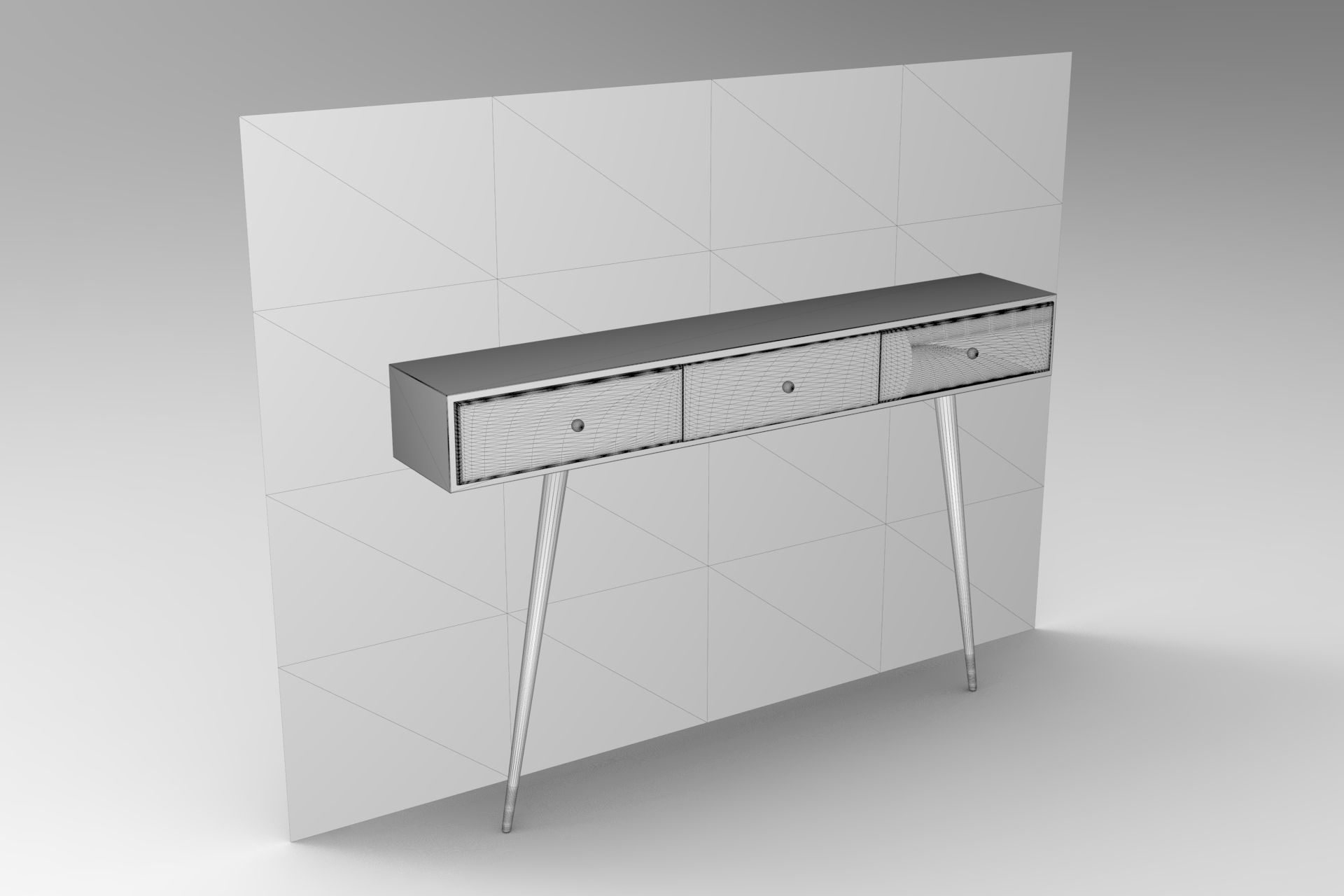 Rose Wall Console Low-poly 3D model_5