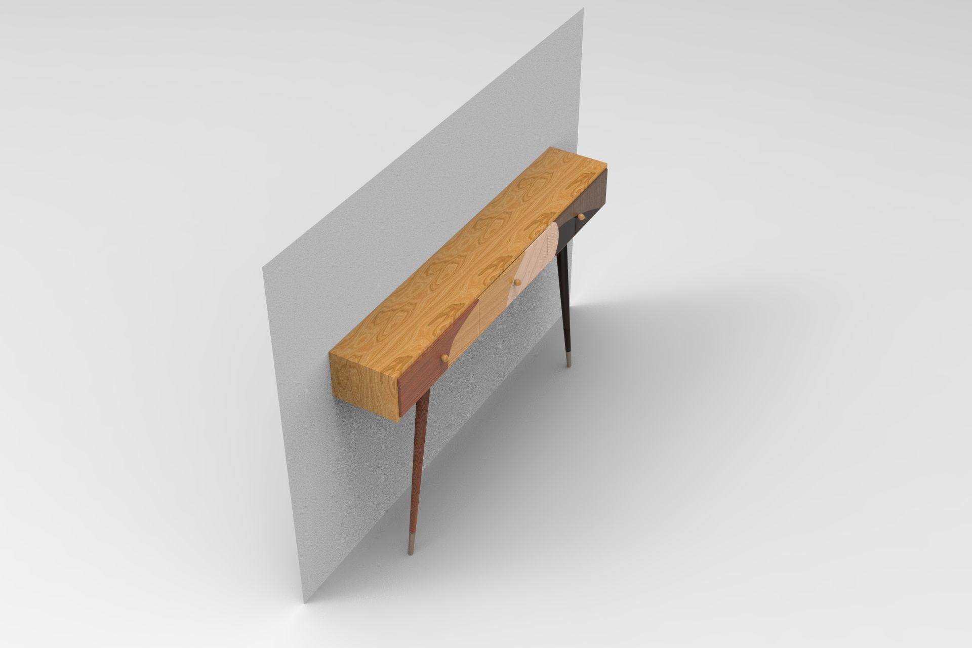 Rose Wall Console Low-poly 3D model_1
