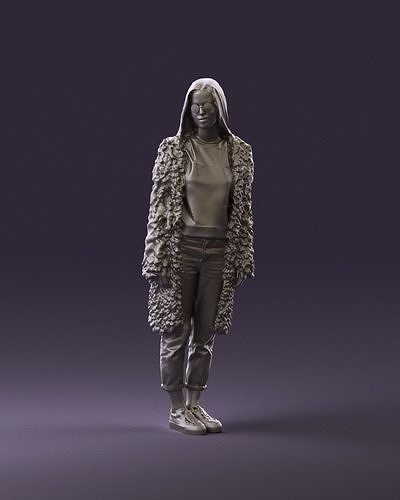 Woman in weird pink cape sunglasses 0917 3D Print Ready 3D print model