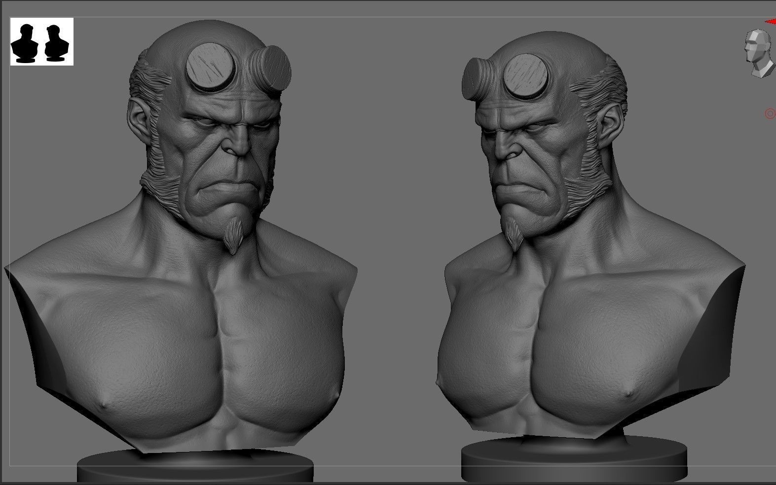 Hellboy Bust 3D print model_5