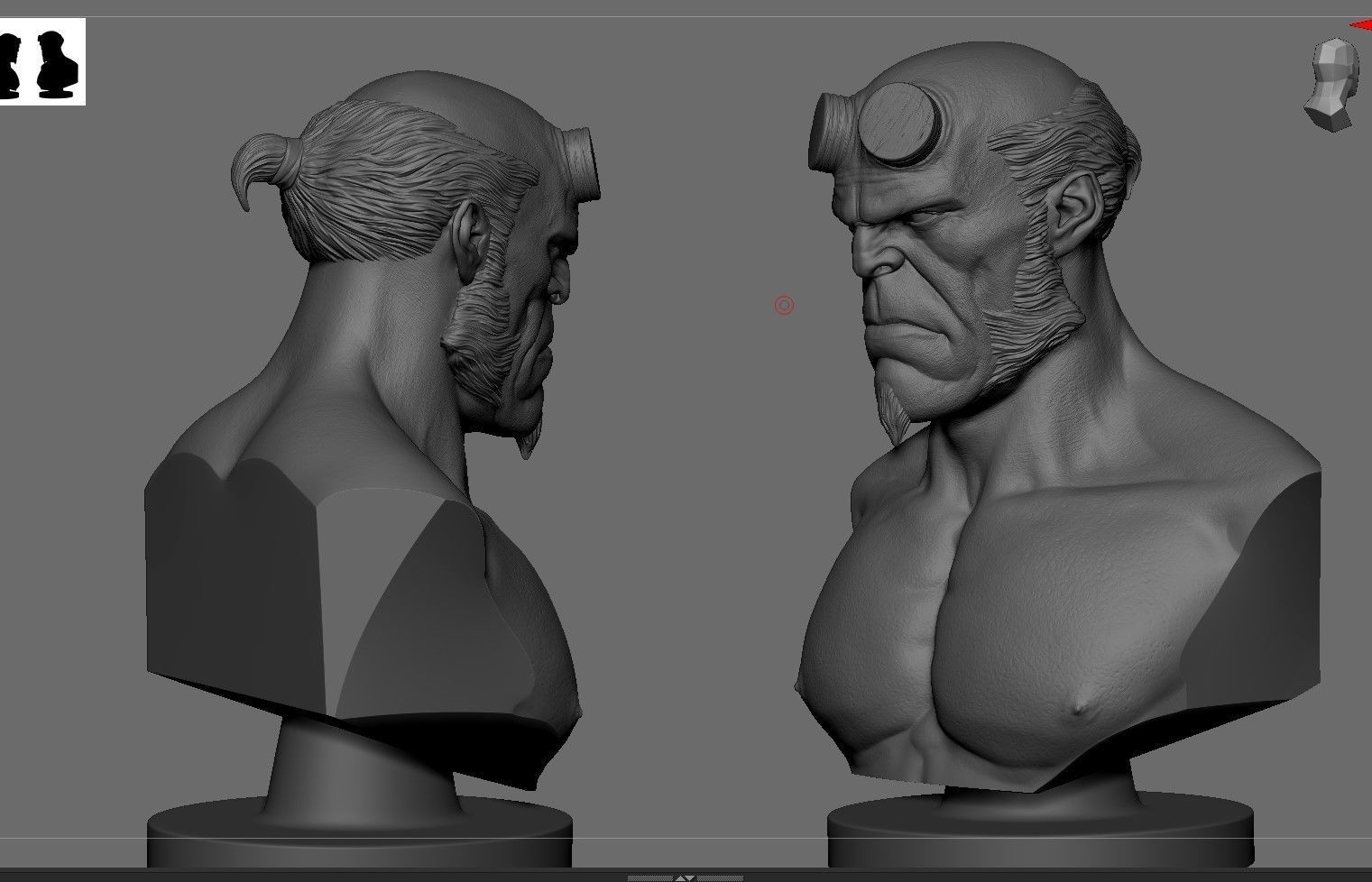 Hellboy Bust 3D print model_6