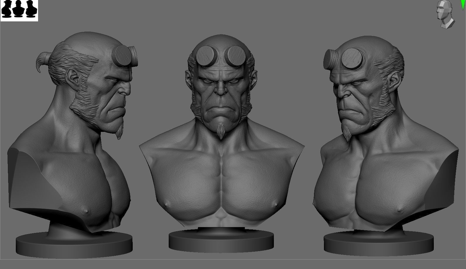 Hellboy Bust 3D print model_4