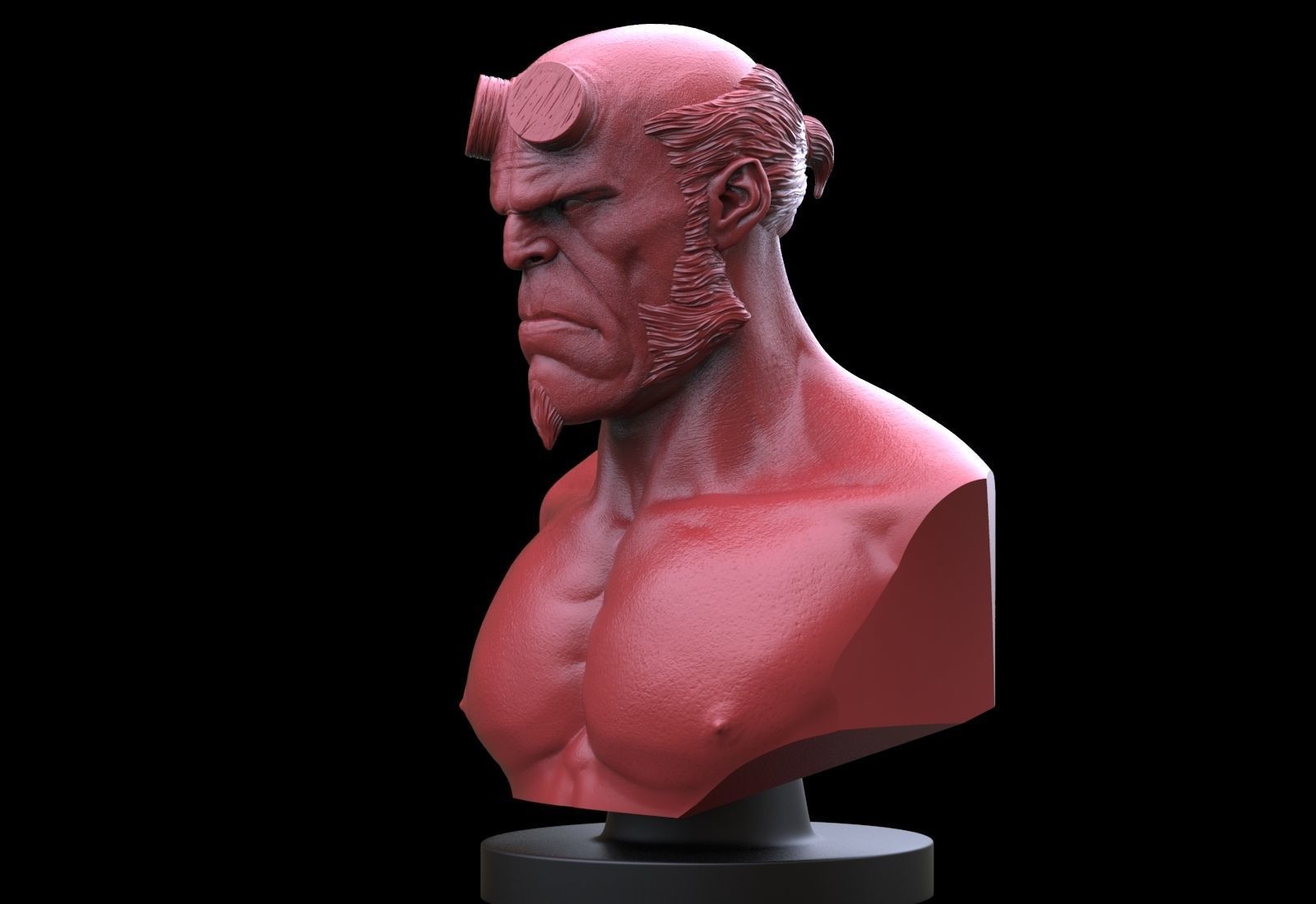 Hellboy Bust 3D print model_2