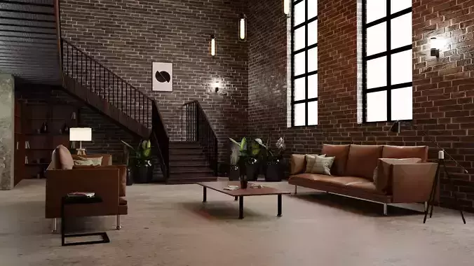 industrial living room