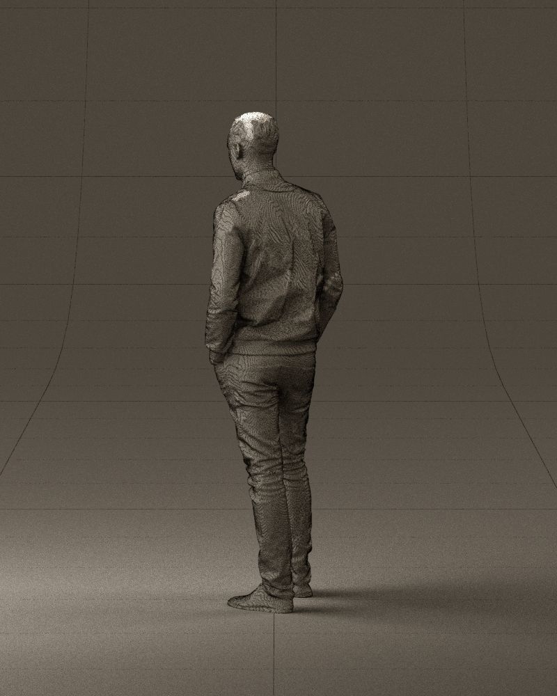 Man in gray clothes inside white jacket 0871 3D Print Ready 3D print model_31