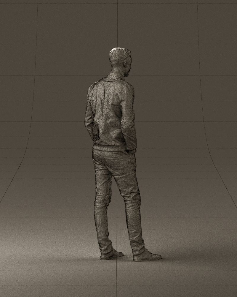 Man in gray clothes inside white jacket 0871 3D Print Ready 3D print model_29