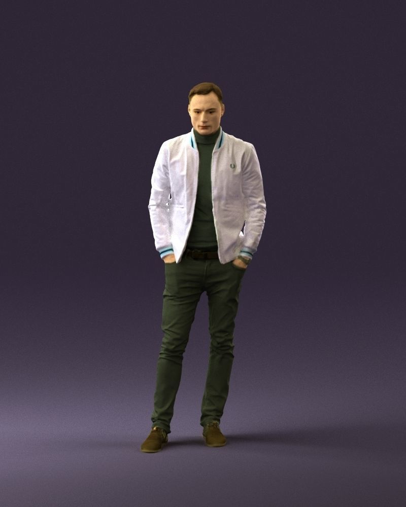 Man in gray clothes inside white jacket 0871 3D Print Ready 3D print model_12