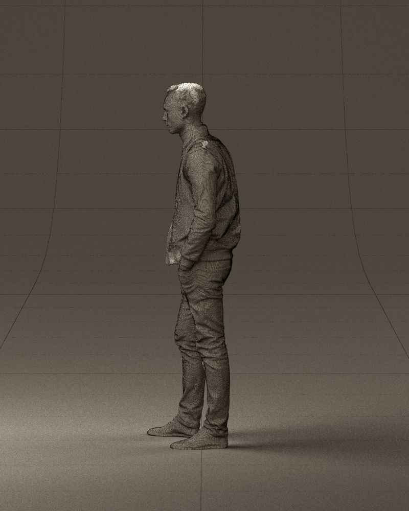 Man in gray clothes inside white jacket 0871 3D Print Ready 3D print model_32