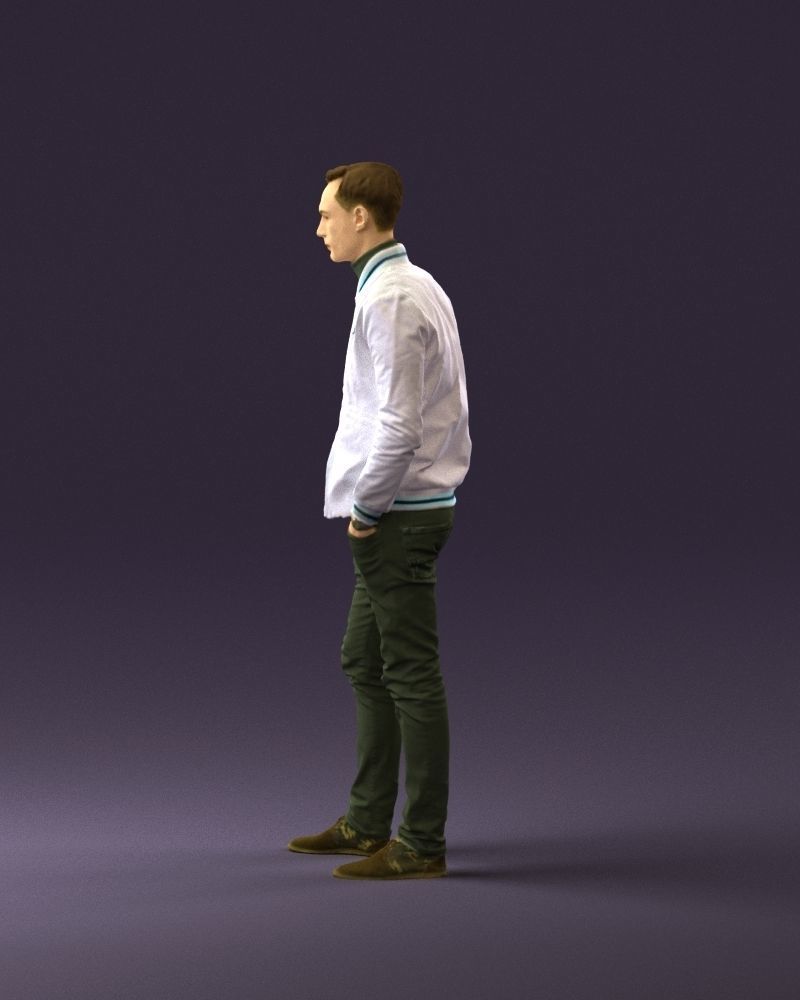Man in gray clothes inside white jacket 0871 3D Print Ready 3D print model_20