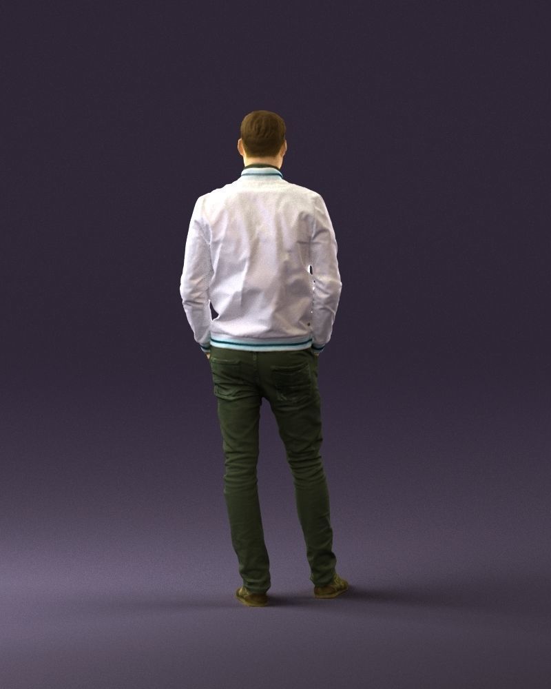 Man in gray clothes inside white jacket 0871 3D Print Ready 3D print model_18