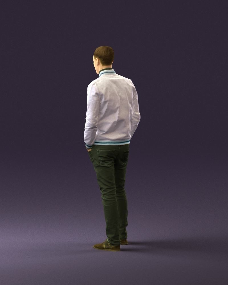 Man in gray clothes inside white jacket 0871 3D Print Ready 3D print model_19