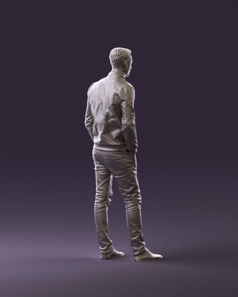 Man in gray clothes inside white jacket 0871 3D Print Ready 3D print model_6