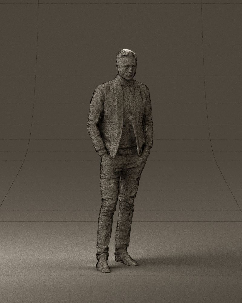 Man in gray clothes inside white jacket 0871 3D Print Ready 3D print model_26