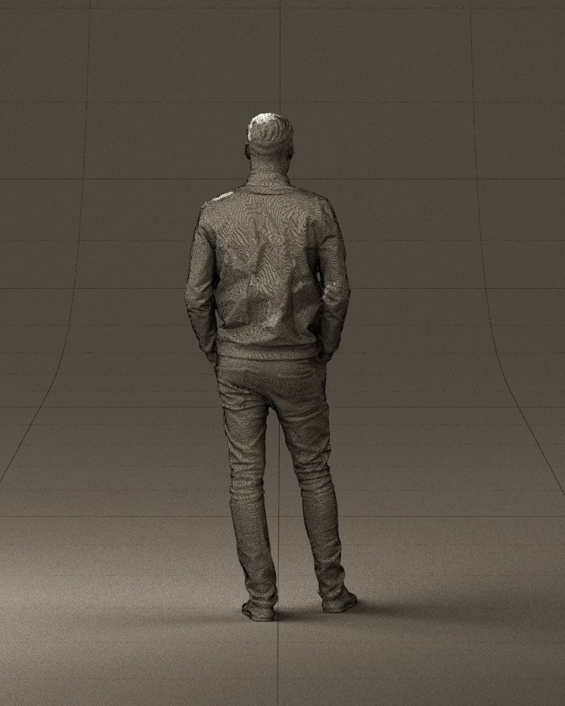 Man in gray clothes inside white jacket 0871 3D Print Ready 3D print model_30