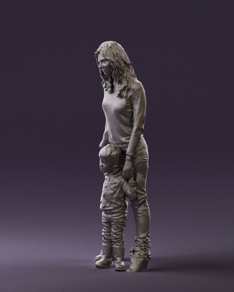 Woman with kid in winter style 0586 3D model_28