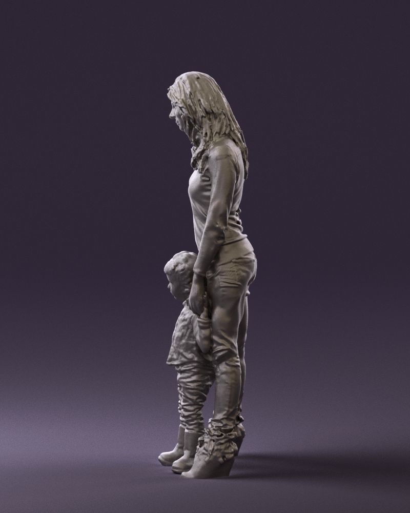 Woman with kid in winter style 0586 3D model_25