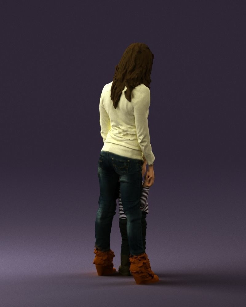 Woman with kid in winter style 0586 3D model_15