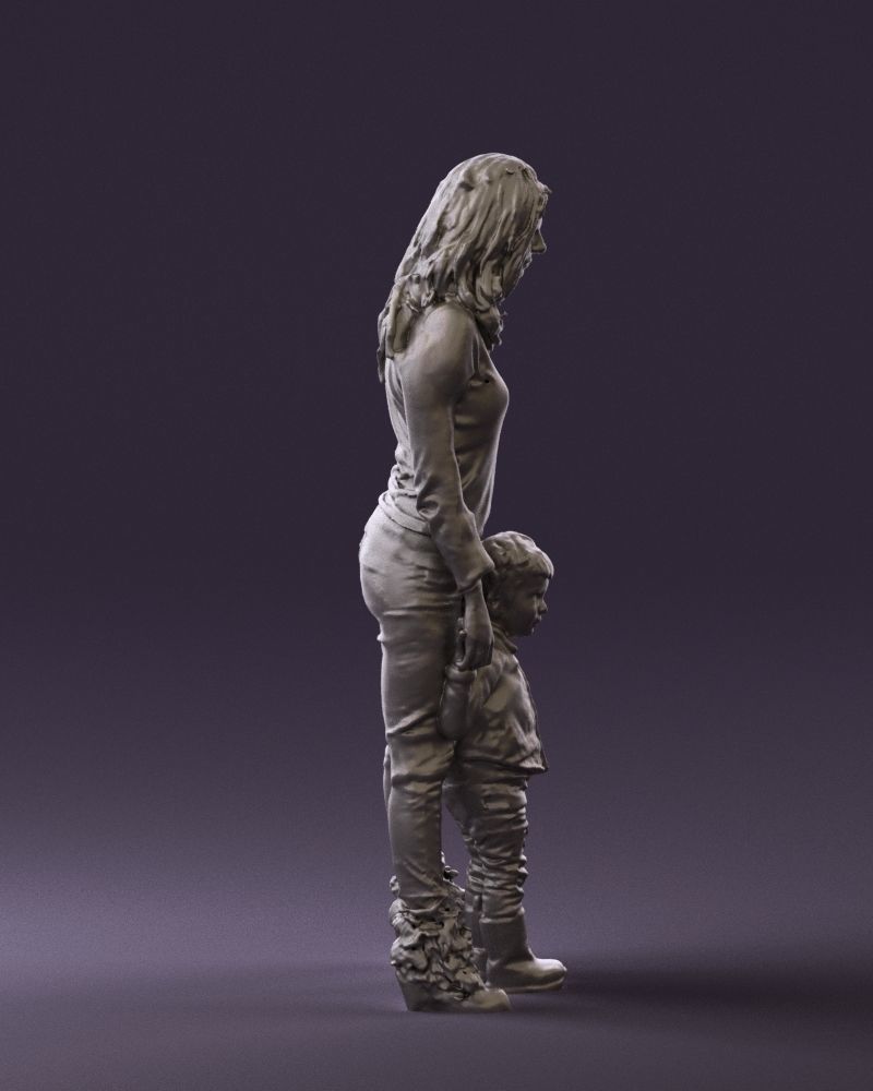 Woman with kid in winter style 0586 3D model_13